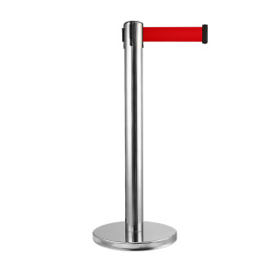 易企采 立柱配2米伸缩带 一米线栏杆不锈钢银行警戒隔离线隔离带伸缩带围栏杆防疫排队隔离护栏 立柱配2米伸缩带 6*32*90