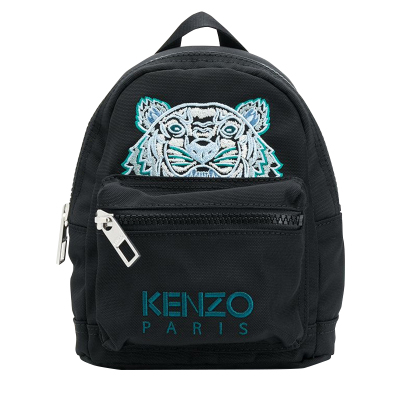 KENZO/高田贤三男女同款黑色虎头刺绣是尼龙小号双肩背包FA65SF301F2099黑色