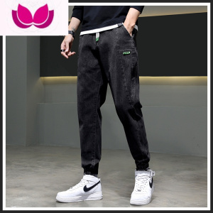 七斓春季哈伦牛仔裤男2023新款宽松加绒百搭休闲工装长裤子秋季