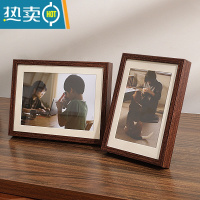敬平铝合金相框挂墙七定制6寸洗照片做成照片框7框架8相片八摆台摆件 深胡桃色-洗照片 方8寸[内径20.3*20.3]厘