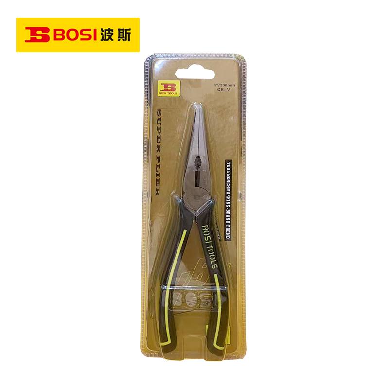 波斯(BOSI)钳王尖嘴钳(8"/200mm)把