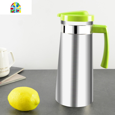 夏季凉水杯韩式304不锈钢冷水壶家用大容量单层可高温晾白开水壶 FENGHOU 201北欧蓝1.8L凉水壶