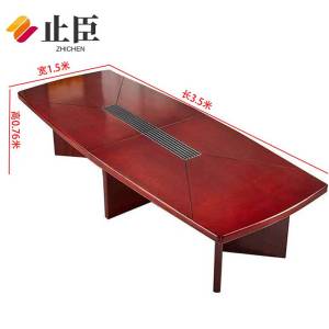 止臣 会议桌 办公家具油漆会议桌大型会议室会议桌油漆贴实木皮长条桌办公桌 S2