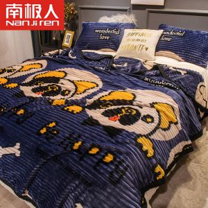 []双面珊瑚绒四季毛毯法兰绒盖毯子水晶绒床单小午睡毯春夏秋冬季