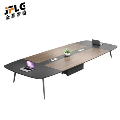 苏宁 金菲罗格 办公家具 现代简约钢制会议长条洽谈桌