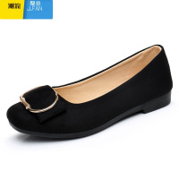 聚范老北京布鞋女新款软底平底上班豆豆单鞋黑色久站工作鞋不累脚