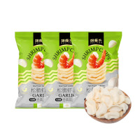 胡厘头松脆虾片经典蒜香味50g3袋薯片 网红零食休闲追剧 膨化解馋