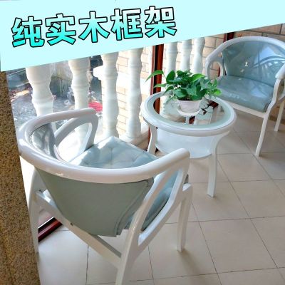 阳台小桌椅网红三件套组合休闲卧室宾馆茶几实木小圆桌子现代简约