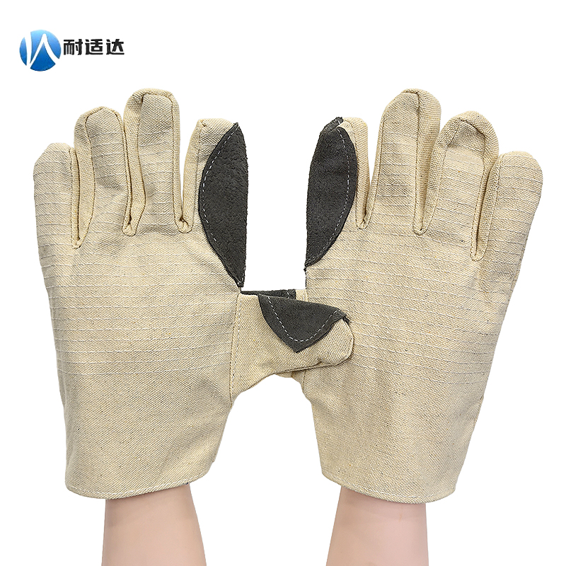 耐适达 掌指贴皮加固三层帆布手套 NSD699/双