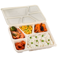 美威能 一次性玉米淀粉降解餐盒 五格200套