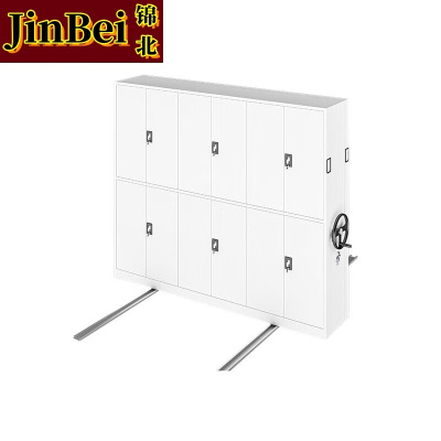 锦北手动密集架钢制移动柜档案柜轨道手摇式密集资料柜 一列三组/立方