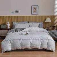 安居先森卡帝亚活性精梳棉印花双人床四件套活性印染D1508