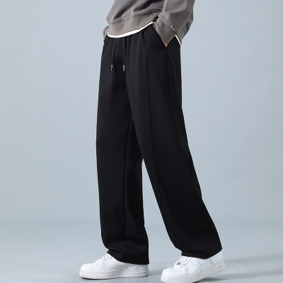 男装青少年休闲裤春秋季新款垂感阔腿裤运动宽松百搭男士裤子潮流