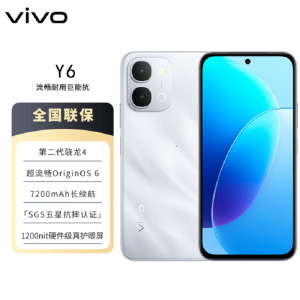 vivo Y6 星河银 12GB+256GB 7200mAh长续航 6年长寿大电池 SGS金标五星抗跌耐摔认证 防水防尘 1200nit硬件级真护眼屏 AI手机