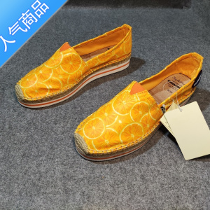 SUNTEK玛丽女鞋2022春夏新款松糕麻底鞋一脚蹬休闲渔夫鞋时尚a