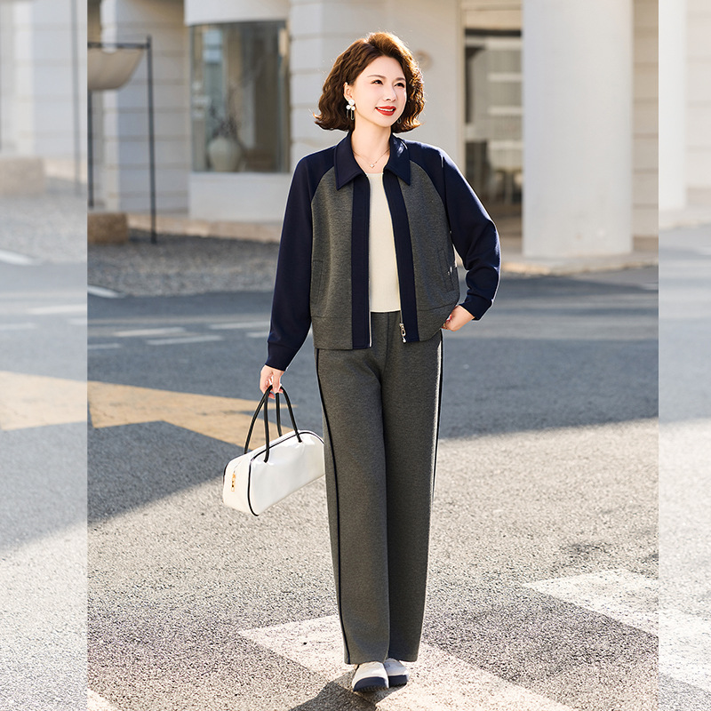 新款女装中老年妈妈套装大码宽松40-60岁衣服40-60岁春秋两件套女