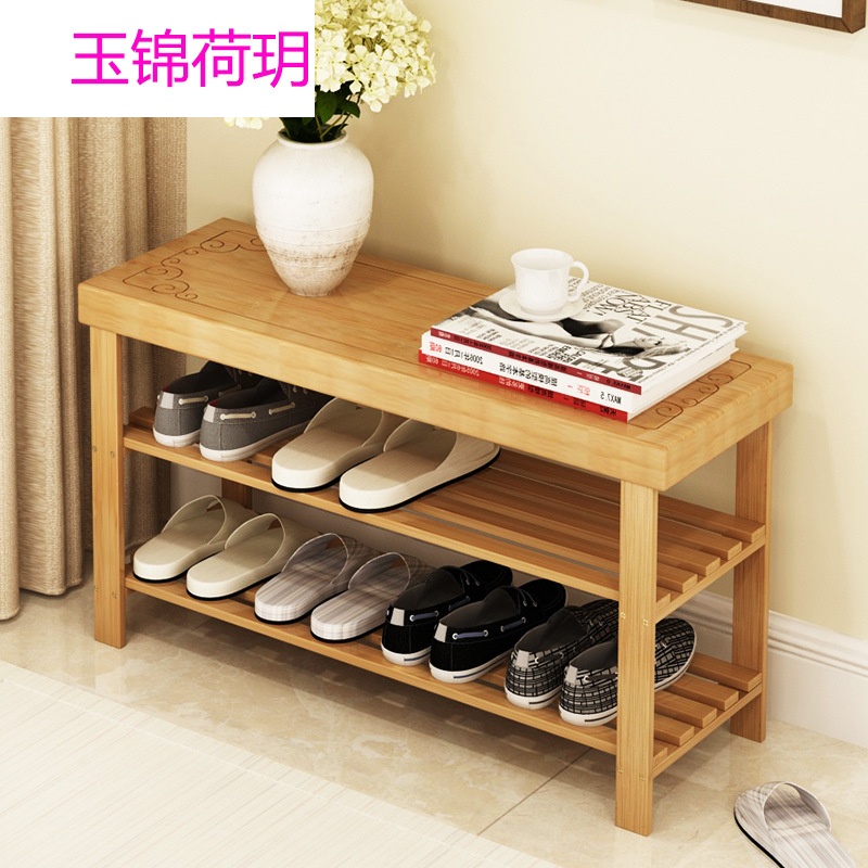 鞋架多层简易实木鞋柜换鞋凳收纳架组装现代简约家用楠竹客厅鞋架