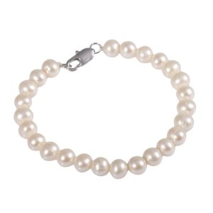 梦克拉Mkela 珍珠手链 珍缘 近圆 淡水珍珠 手链 珍珠 送朋友 白色