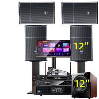 山水(SANSUI)SQ12家用电视组合功放套装唱歌商用设备音箱 12吋音响四只+功放+效果器+U段麦+3T+低音炮