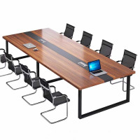 乙壬简约现代会议桌长桌办公家具工作台会议室长条桌办公桌椅组合2.4*1.2(米)带8椅