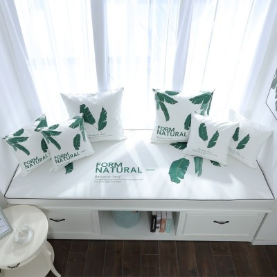 家柏饰(CORATED)北欧高密度乳胶飘窗垫窗台垫定做榻榻米阳台海绵垫沙发毯坐垫 芭蕉叶 20cm飘窗垫