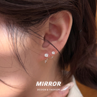 999纯银简约闪亮耳钩女耳环耳饰创意新款高级感气质学生新送女朋友老婆情人节七夕生日礼物