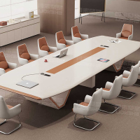 烤漆会议室桌椅组合轻奢接待大型长桌洽谈大气会议桌
