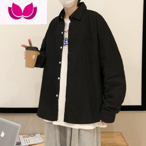 七斓cityboy日系衬衫男春季新款韩版男士痞帅工装衬衣长袖休闲薄外套