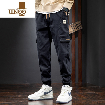 YANXU工装裤男2023新款潮牌宽松哈伦日系休闲运动痞帅机能长裤子