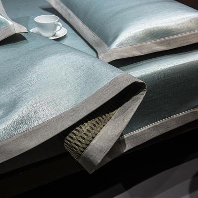 美帮汇夏季冰丝凉席三件套1.2米单人夏天席子1.8m可水洗折叠2.0空调软席