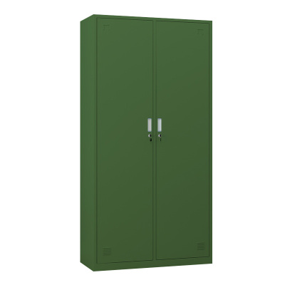 湘渭铁皮更衣柜宿舍储物柜钢制内务柜制式绿皮衣帽柜绿色2门更衣