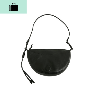 2020新款胸挎包休闲单肩饺子包ins小众女包时尚半月包胸包斜跨包NEW LAKE 黑色女斜挎包