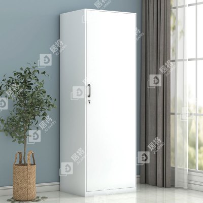 居将 阳台柜单门衣柜钢制储物柜铁皮柜 白色单门衣柜600mm宽