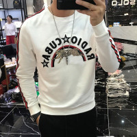 秋季潮流卫衣男士套头修身圆领时尚长袖体恤衫欧货上衣打底衫_469