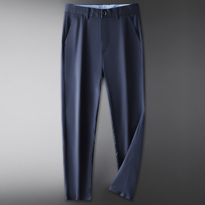 小高端轻免烫西裤奢正装男宽松春夏直筒休闲裤青年灰色商务装