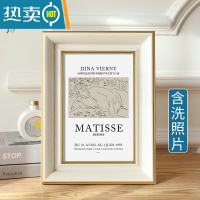 敬平欧式相框摆台洗照片打印加定制做成6寸7寸8寸10寸纪念相册框挂墙 象牙白+洗照片 7寸[放12.8x17.8cm]免