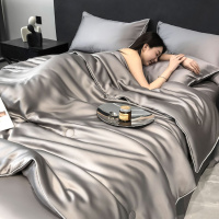 轻奢天丝床上四件套冰丝夏凉被高级感夏季真丝三件套床品