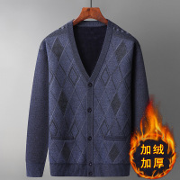 中老年爸爸装开衫毛衣男秋冬季保暖针织衫外套男款爷爷装打底衫