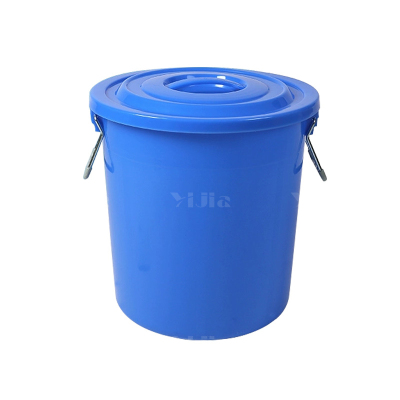 翌嘉YJ4122048 商用家用加厚塑料圆桶 60升蓝色带盖