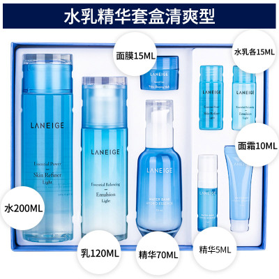 干燥肌水库-韩国LANEIGE兰芝水衡透润滋润保湿平衡水油适合中/干性肌肤435ml护肤礼盒水乳精华8件套清爽