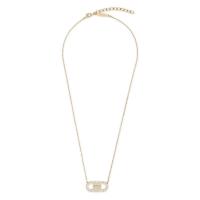 Salvatore Ferragamo闪耀水晶点缀双Gancini吊坠项链女款饰品