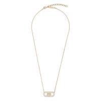 Salvatore Ferragamo闪耀水晶点缀双Gancini吊坠项链女款饰品