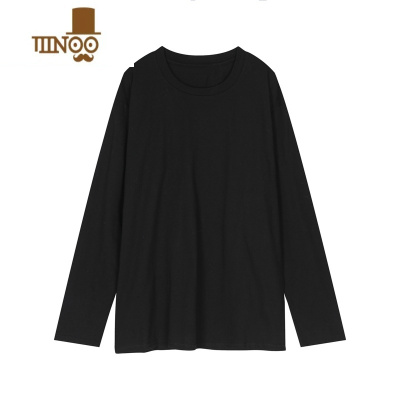YANXU 韩版ins简约基础百搭长袖t恤男女宽松简约纯色内搭打底衫
