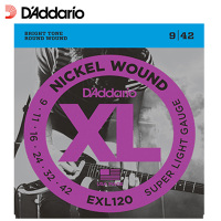 达达里奥(D'Addario)EXL120 电吉他弦 超细款电吉他琴弦 美产套弦 EXL120(009-042)