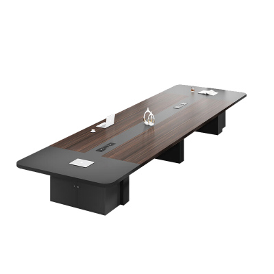 苏宁 质凡 现代简约会议桌长条大型会议桌/ZF-HYZ056/3000*1400*750mm 含10椅