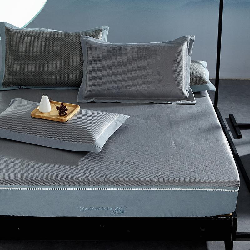 家柏饰(CORATED)凉席三件套冰藤席1.8m床双人1.5米床笠款可折叠夏季单人空调席子