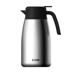希乐Cille大容量保温壶内外304不锈钢易清洗家用暖壶按压式热水壶开水瓶 防滑欧式保冷咖啡壶