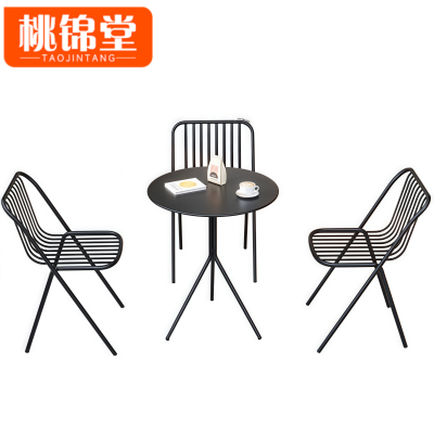 桃锦堂室外铁艺桌椅1桌3椅套