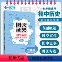 历史 [正版]图文证史 初中历史课程素养检测 七年级适用 初中历史教辅复习工具书图文知识大全 中国历史 全国通用 中华地