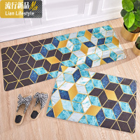 北欧厨房地垫防油防水PVC皮革防滑脚垫进垫可擦免洗地毯家用 三维工匠